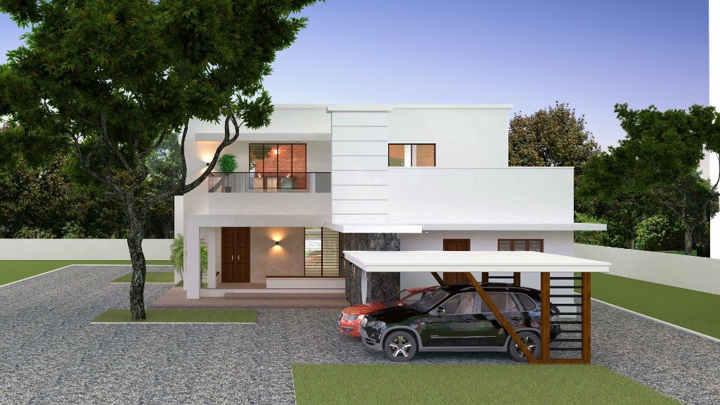 Luxury villa with car porch