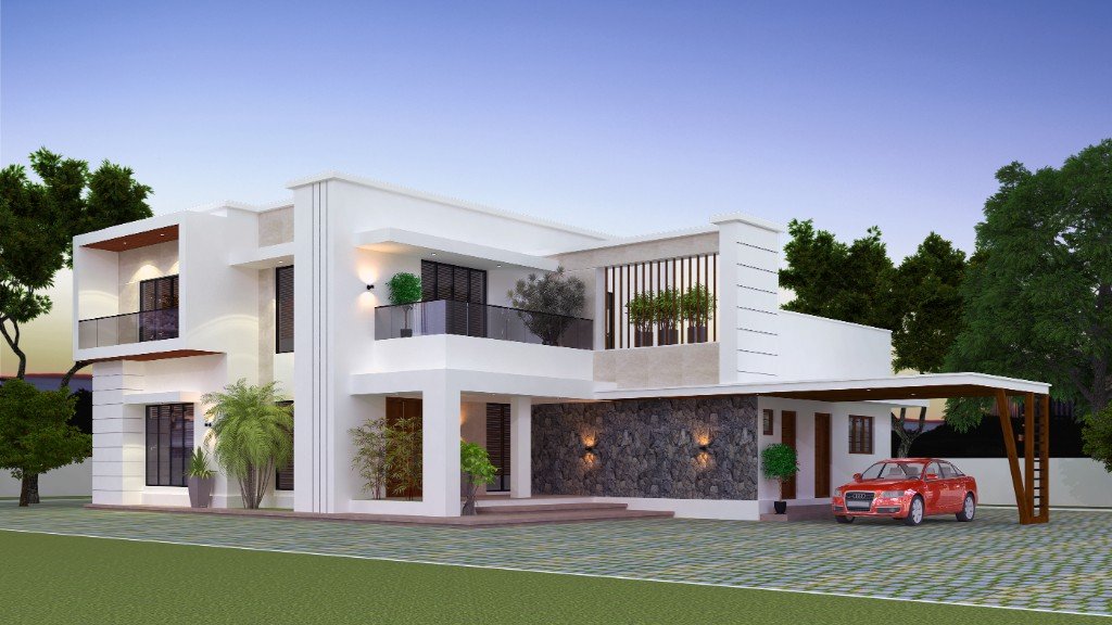 Modern white villa design